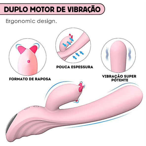 Vibrador Plume - Com Estimulador Clitoriano S-HANDE