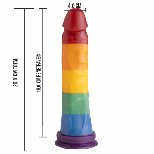 Pênis 20x4cm COM VENTOSA - LINHA PRIDE | PRI03