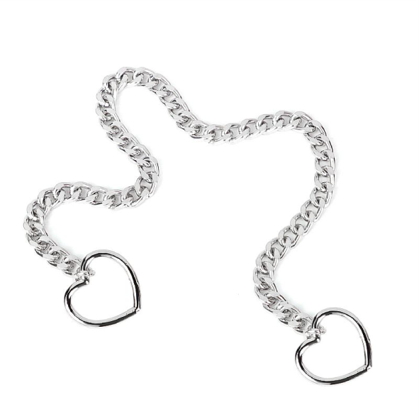 Coleira de Corrente com 2 Corações na Ponta