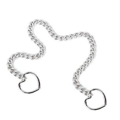 Coleira de Corrente com 2 Corações na Ponta