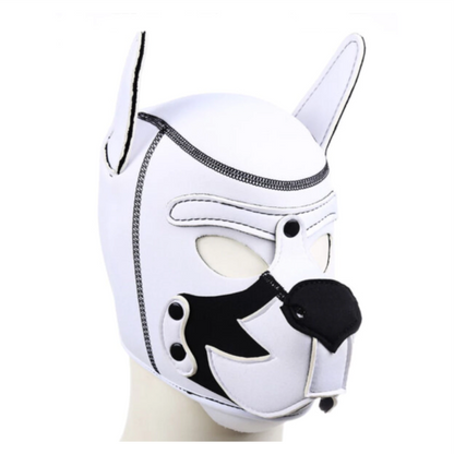 Máscara Cachorro com Focinho Removível - Branco