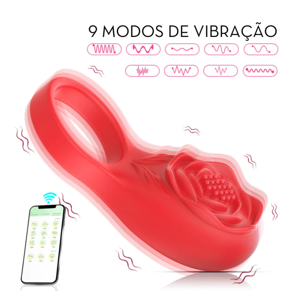 Vibrador Anel Peniano POR APLICATIVO - FLOR | MLPP2608