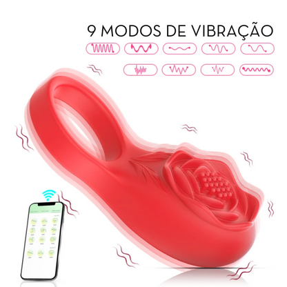 Vibrador Anel Peniano POR APLICATIVO - FLOR | MLPP2608