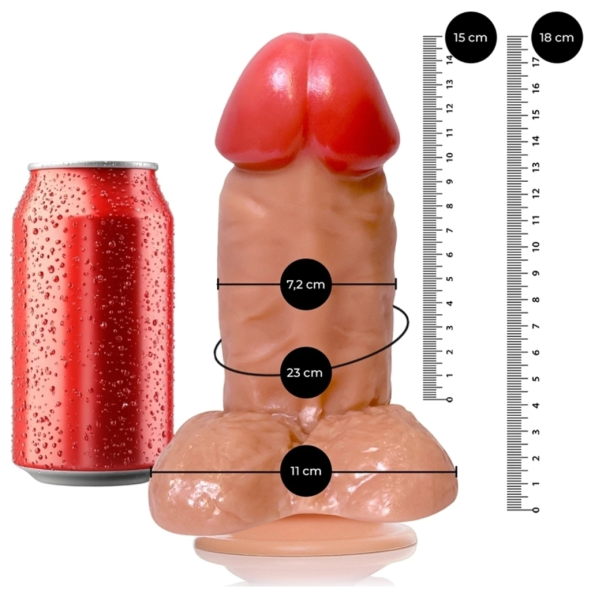 Pênis 18x7,6cm KRATOS GROSSO E PEQUENO COM VENTOSA- ADAO116