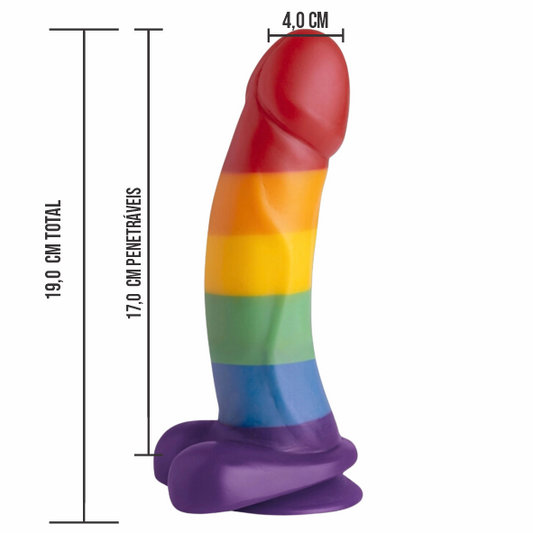 Pênis 19x4cm COM VENTOSA - LINHA PRIDE | PRI02