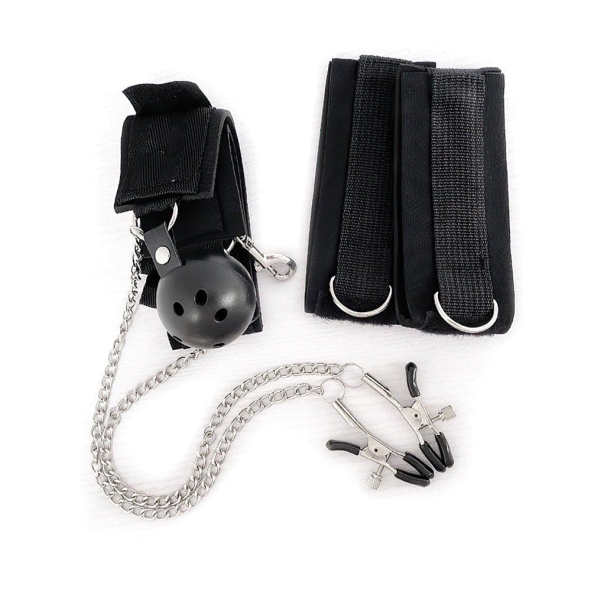 Kit de Bondage - Mordaça e Prendedor de Mamilos - YOUVIBE - SA037