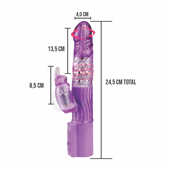 Vibrador Rotativo Multivelocidade - JACK RABBIT - Ref. 5095