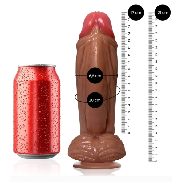 Pênis 21x6,5cm ARES GROSSO COM VENTOSA - ADAO118