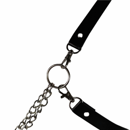 Harness Masculino em Couro e Corrente - 2cm X 100cm - SI - 9347
