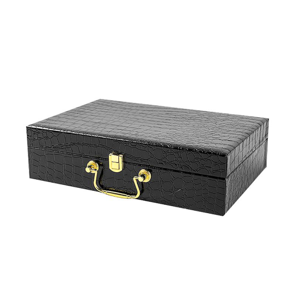 Kit Maleta Sado de Luxo - Algema, Tornozeleira com Corrente,Venda e Chicote