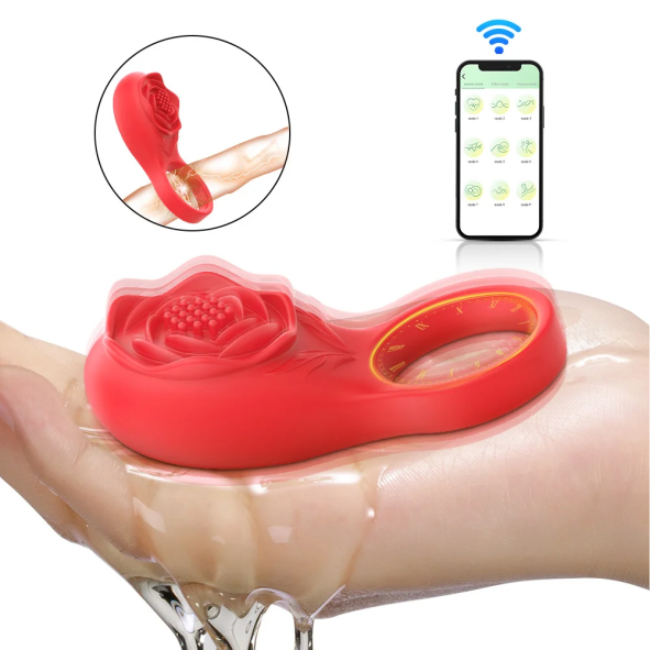 Vibrador Anel Peniano POR APLICATIVO - FLOR | MLPP2608