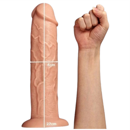 Pênis 28x6cm COM VIBRADOR E VENTOSA - LONG VIBRATING 11
