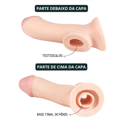 Capa Peniana 19,3x4cm CYBERSKIN COM ANEL PARA TESTÍCULOS | Ref. 7525