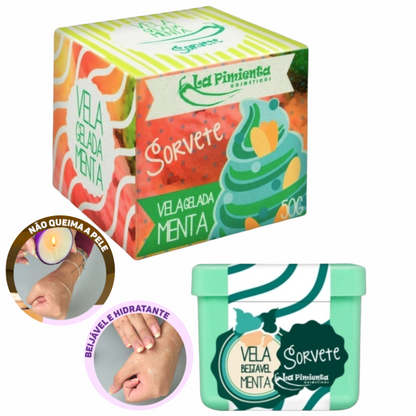 Vela Beijável para Massagem 50g - Menta
