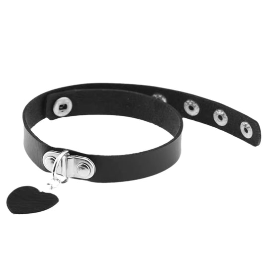 Coleira Bondage com Pingente de Coração