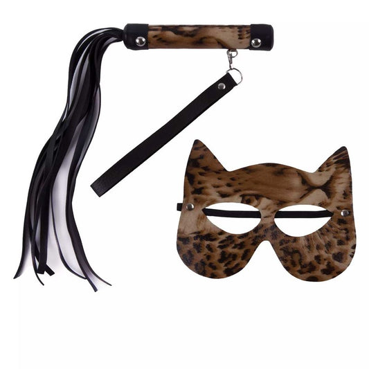Kit Luxo com Chicote e Máscara Mulher Gato