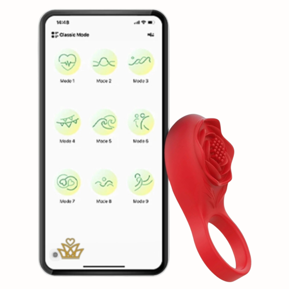 Vibrador Anel Peniano POR APLICATIVO - FLOR | MLPP2608