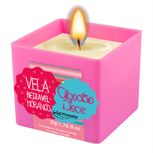 Vela Beijável para Massagem 50g - Morango