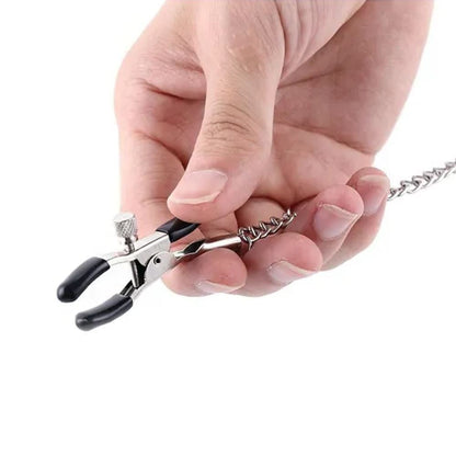 Grampos de Mamilo - Metal com Prendedor Ajustáveis e Corrente