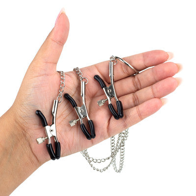 Grampos de Mamilo - Metal com Prendedor Ajustáveis e Corrente