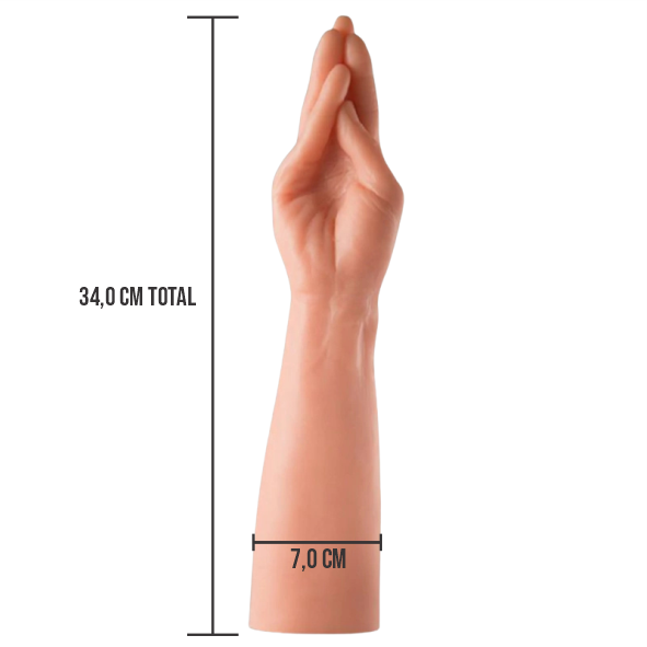 Plug 34x7cm FISTING - FORMATO MÃO COM PUNHO - Ref. 8238