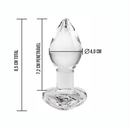 Plug Vidro M - Coração DIAMOND - PV-040