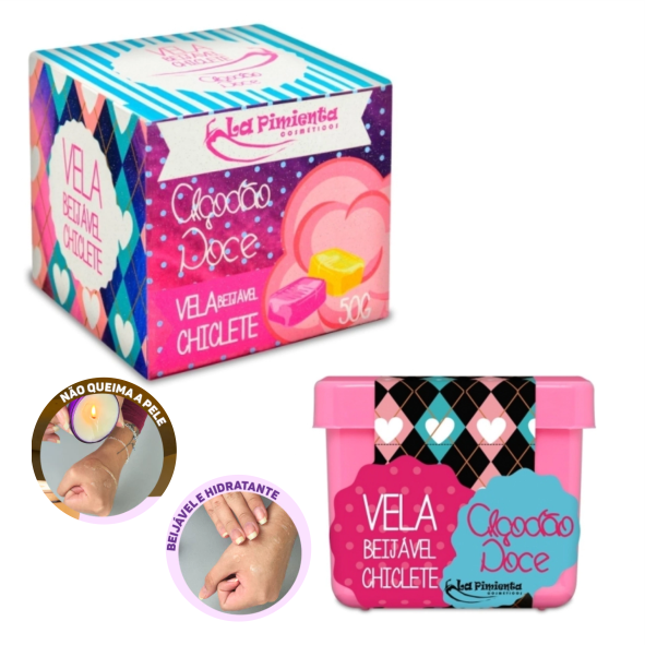 Vela Beijável  para Massagem 50g - CHICLETE