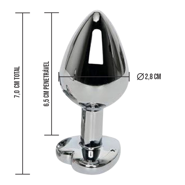 Plug Metal P - FORMATO CORAÇÃO